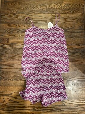 John Robshaw Purple Chevron Sleep Romper